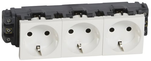 Розетка с заземлением Legrand Mosaic для кабель-канала Metra 3-м. 6 мод. шторки белый картинка